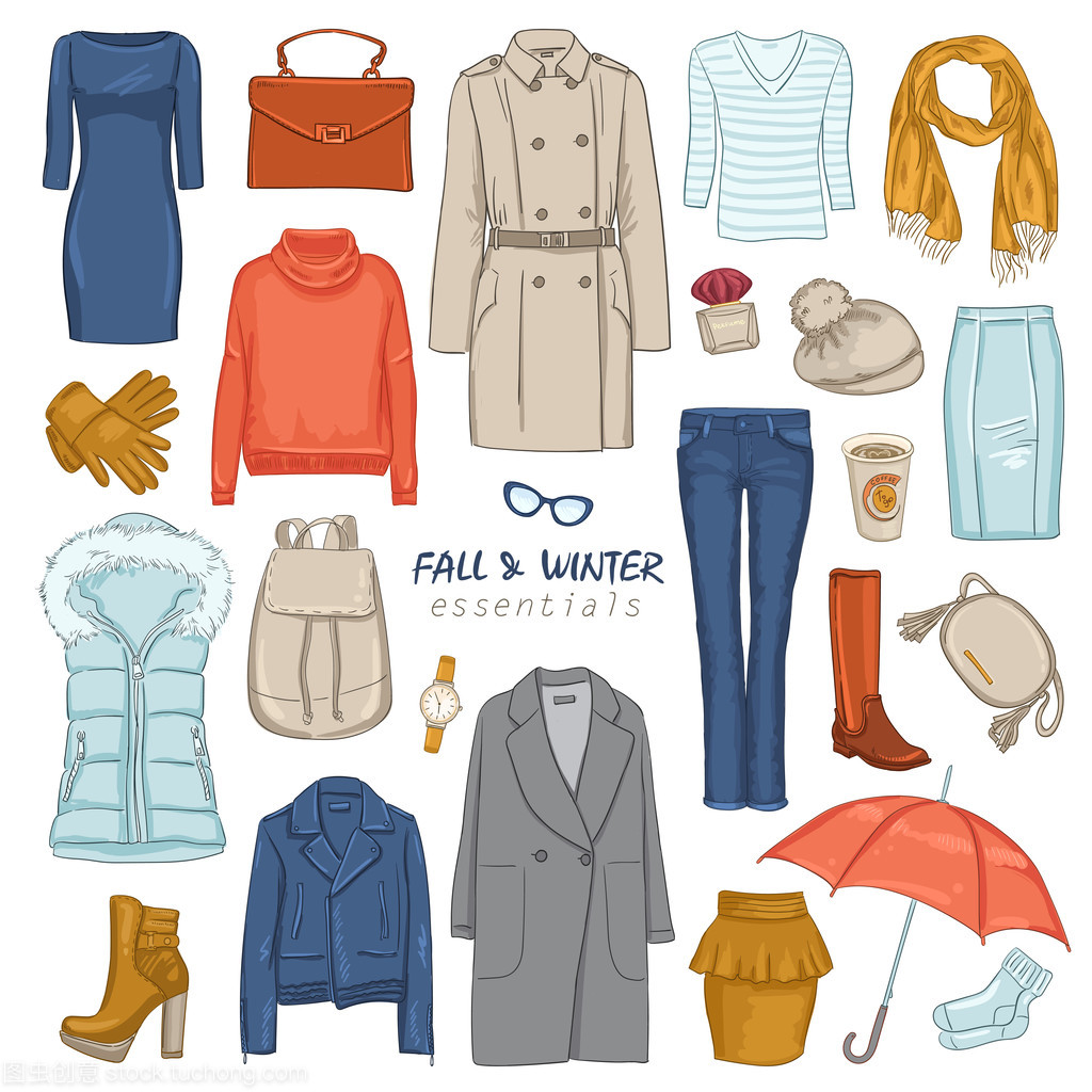 款式新穎的服裝圖標集