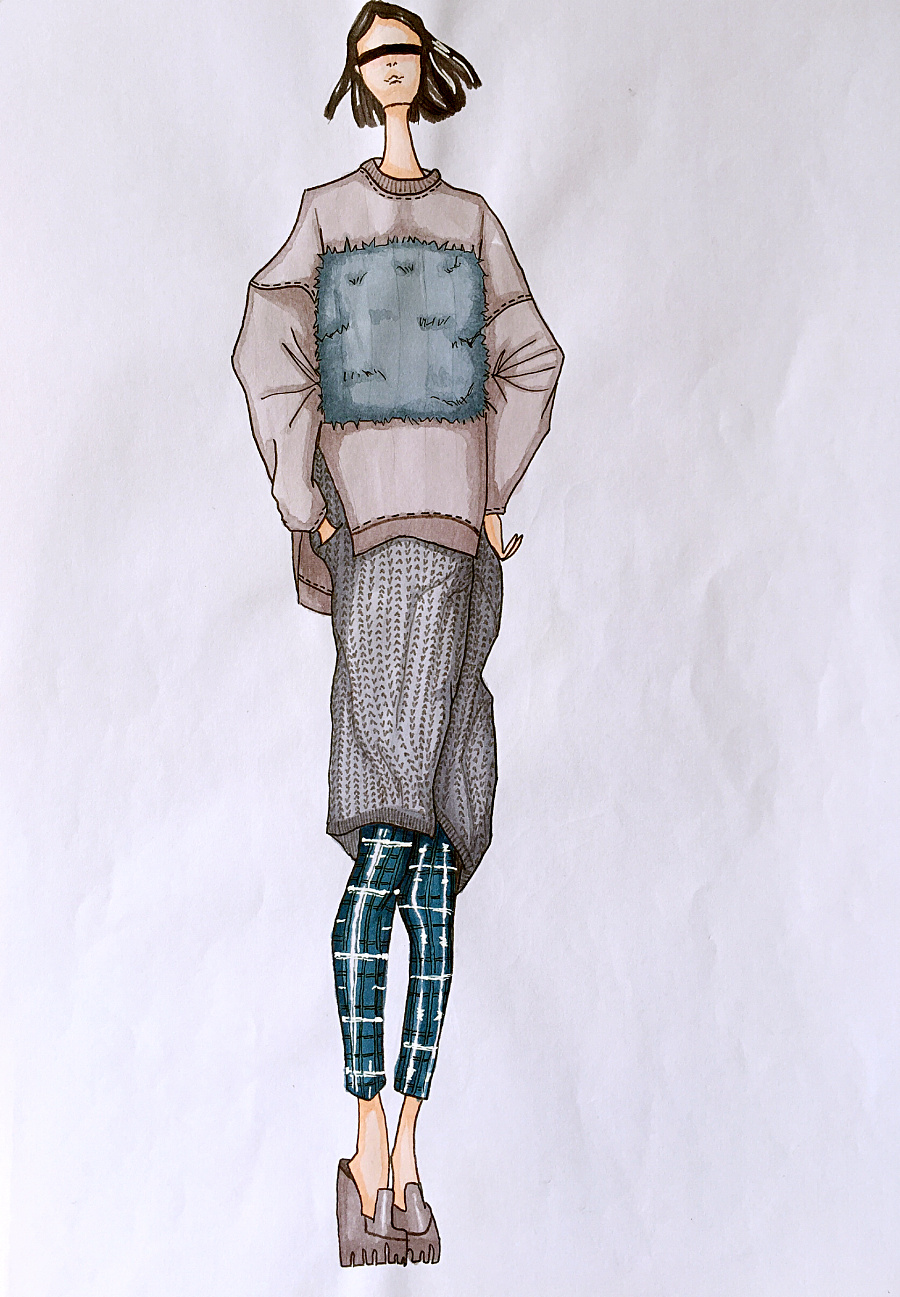 服裝設(shè)計馬克筆手繪練習(xí)|休閑/流行服飾|服裝|EnyaYu - 原創(chuàng)設(shè)計作品 